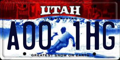 UT license plate A001HG