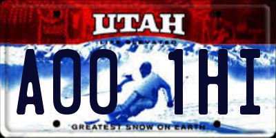 UT license plate A001HI