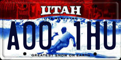 UT license plate A001HU