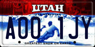 UT license plate A001JY