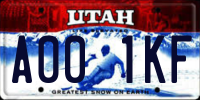 UT license plate A001KF