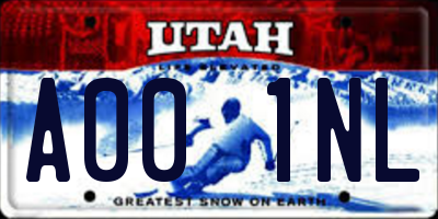 UT license plate A001NL