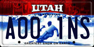 UT license plate A001NS