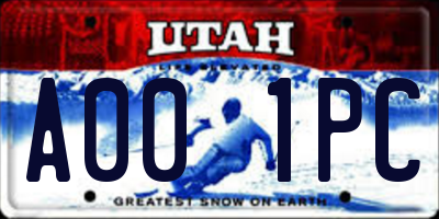 UT license plate A001PC