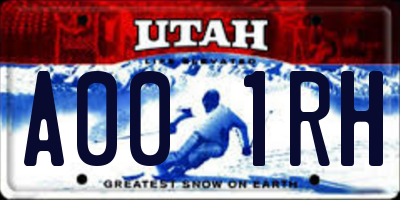 UT license plate A001RH