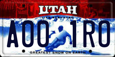 UT license plate A001RO