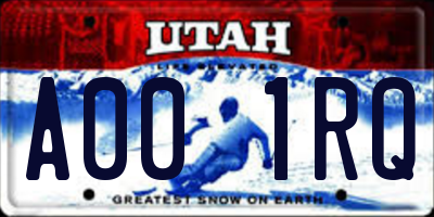 UT license plate A001RQ