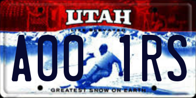 UT license plate A001RS