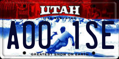 UT license plate A001SE