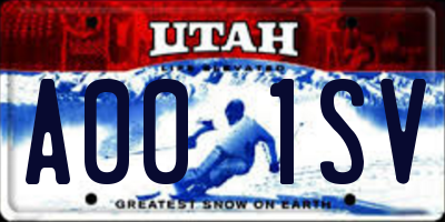 UT license plate A001SV