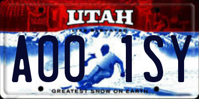 UT license plate A001SY