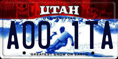 UT license plate A001TA