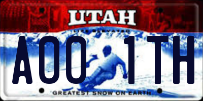 UT license plate A001TH