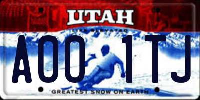 UT license plate A001TJ