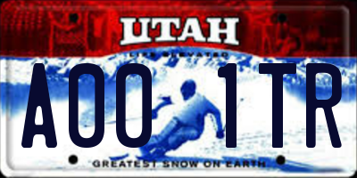 UT license plate A001TR