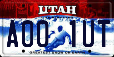 UT license plate A001UT