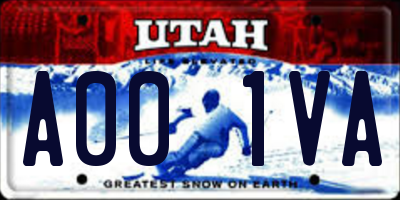 UT license plate A001VA