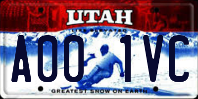 UT license plate A001VC