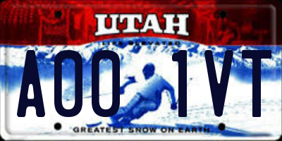 UT license plate A001VT