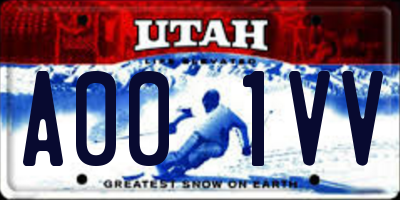 UT license plate A001VV