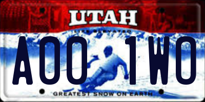 UT license plate A001WO