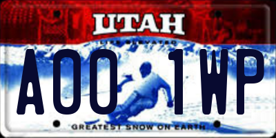 UT license plate A001WP