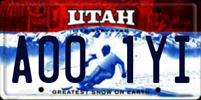 UT license plate A001YI