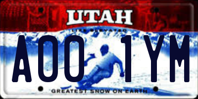 UT license plate A001YM