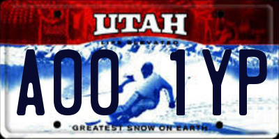 UT license plate A001YP