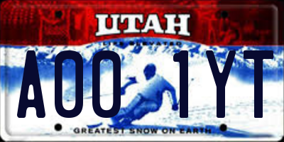 UT license plate A001YT