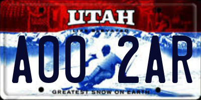 UT license plate A002AR