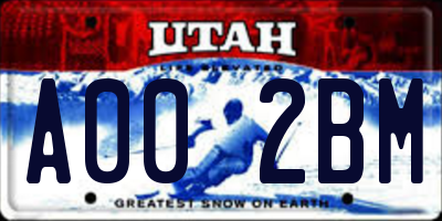 UT license plate A002BM