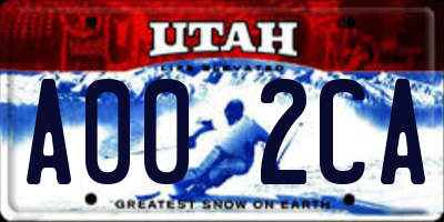 UT license plate A002CA