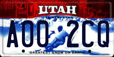 UT license plate A002CQ