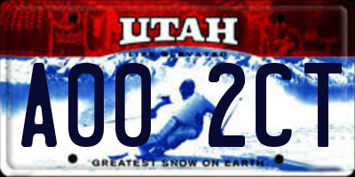 UT license plate A002CT