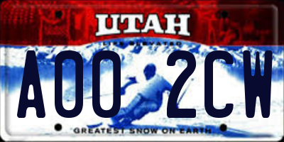 UT license plate A002CW