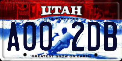 UT license plate A002DB