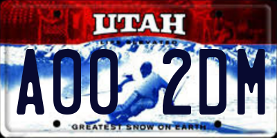 UT license plate A002DM