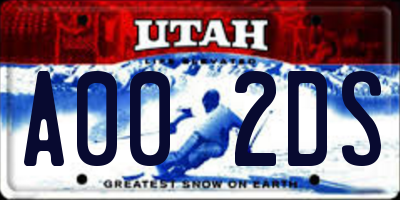 UT license plate A002DS