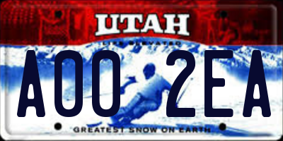 UT license plate A002EA