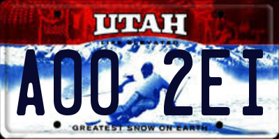 UT license plate A002EI