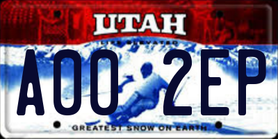 UT license plate A002EP