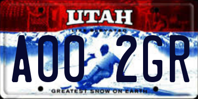 UT license plate A002GR