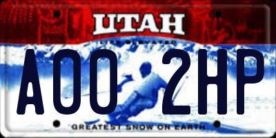 UT license plate A002HP