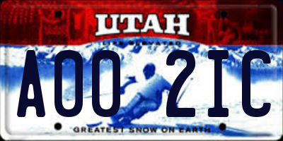 UT license plate A002IC