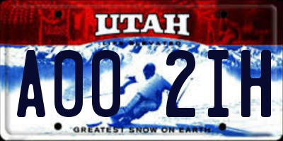 UT license plate A002IH