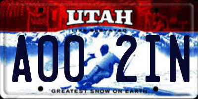 UT license plate A002IN