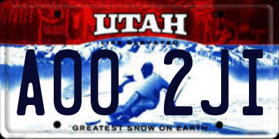 UT license plate A002JI