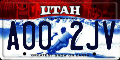 UT license plate A002JV