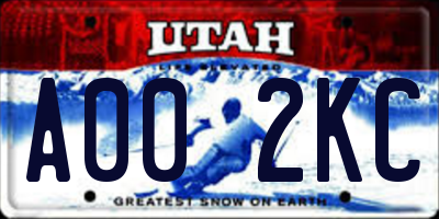 UT license plate A002KC